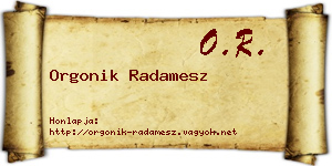 Orgonik Radamesz névjegykártya